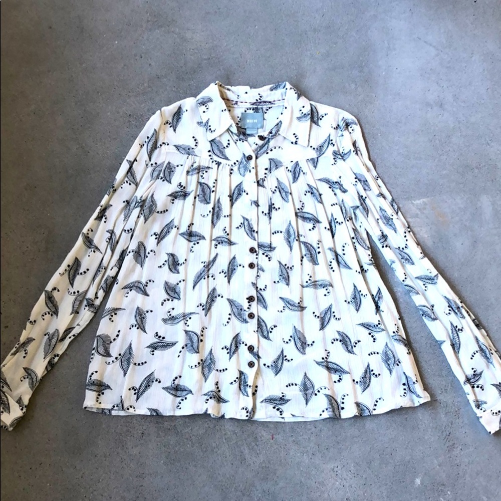 Maeve long sleeve button up blouse